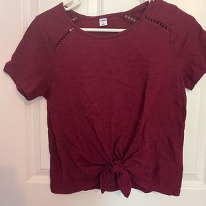 Old Navy Cropped Front Tie T-Shirt